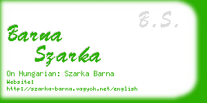 barna szarka business card